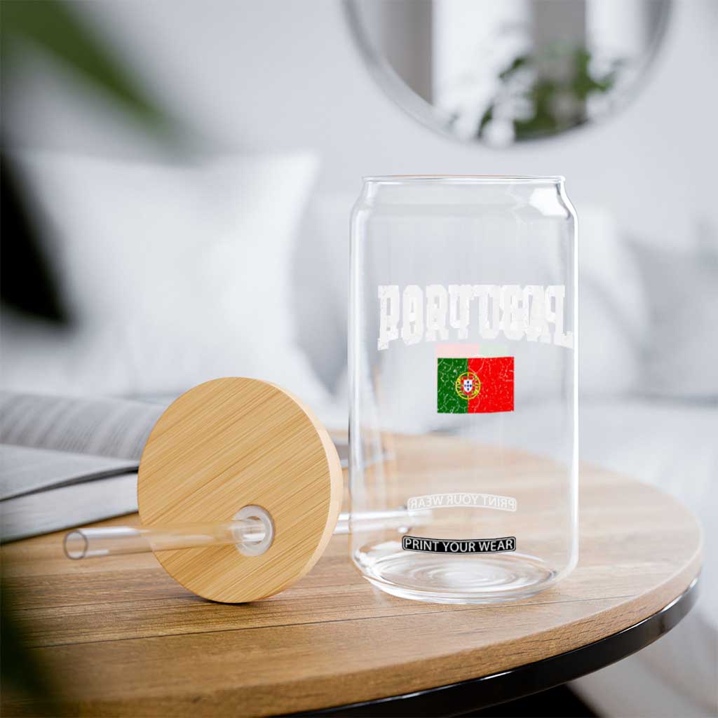Vintage Portugal Flag Portuguese Pride Throwback Design Glass Can TS11 Print Your Wear