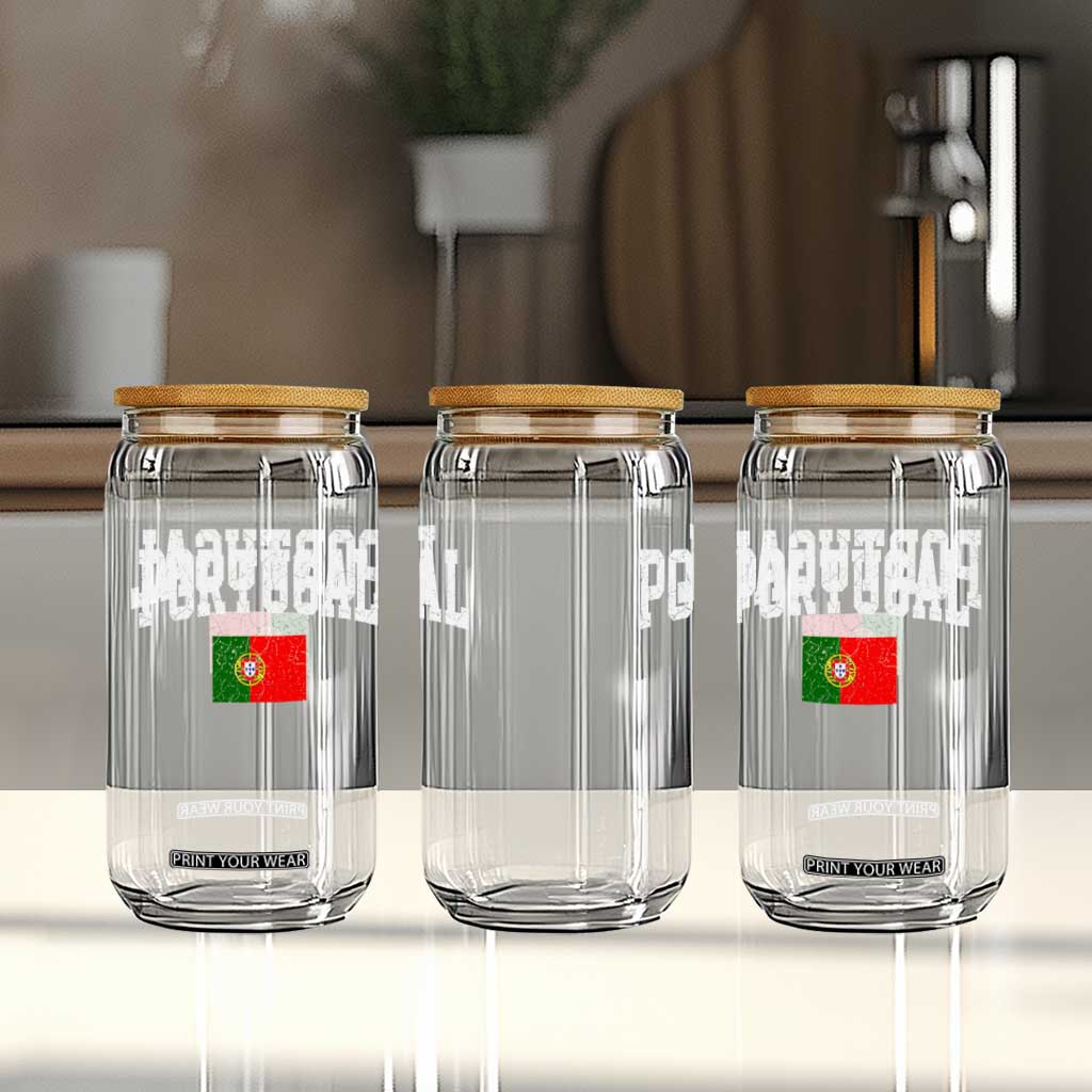 Vintage Portugal Flag Portuguese Pride Throwback Design Glass Can TS11 Print Your Wear