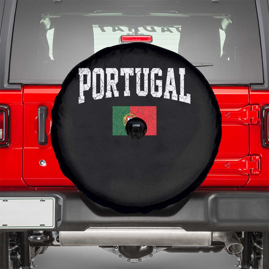 Vintage Portugal Flag Portuguese Pride Throwback Design Spare Tire Cover TS11 Black Print Your Wear