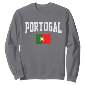 Vintage Portugal Flag Portuguese Pride Throwback Design Sweatshirt TS11 Charcoal Print Your Wear
