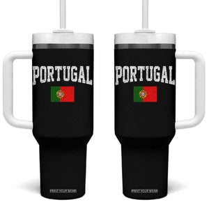 Vintage Portugal Flag Portuguese Pride Throwback Design Tumbler With Handle TS11 One Size: 40 oz Black Print Your Wear