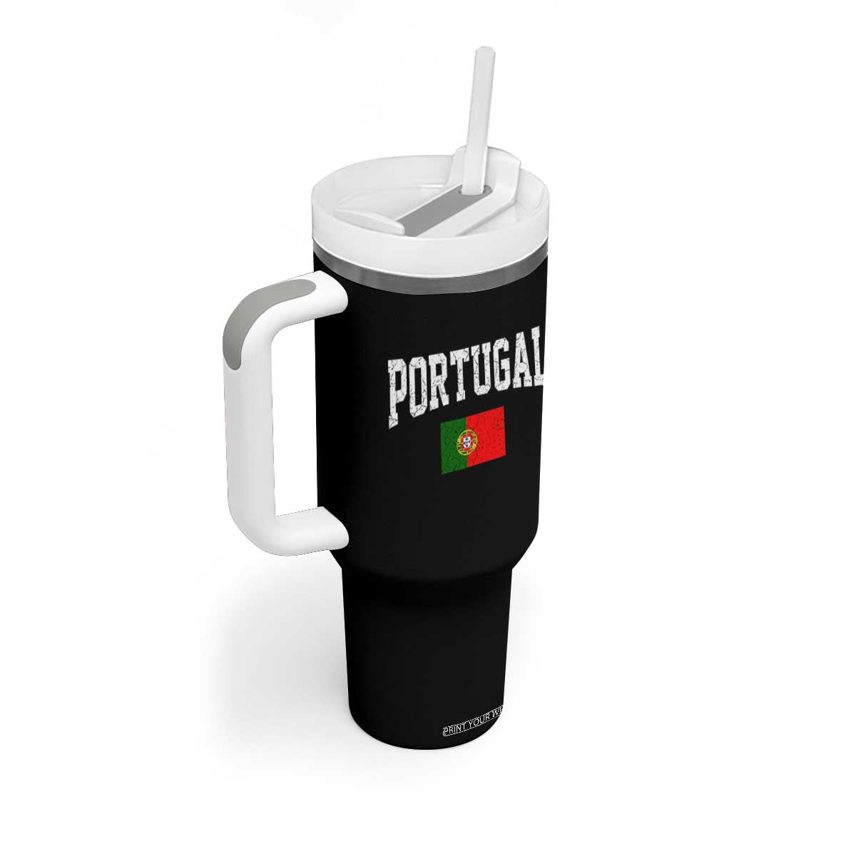 Vintage Portugal Flag Portuguese Pride Throwback Design Tumbler With Handle TS11 Print Your Wear