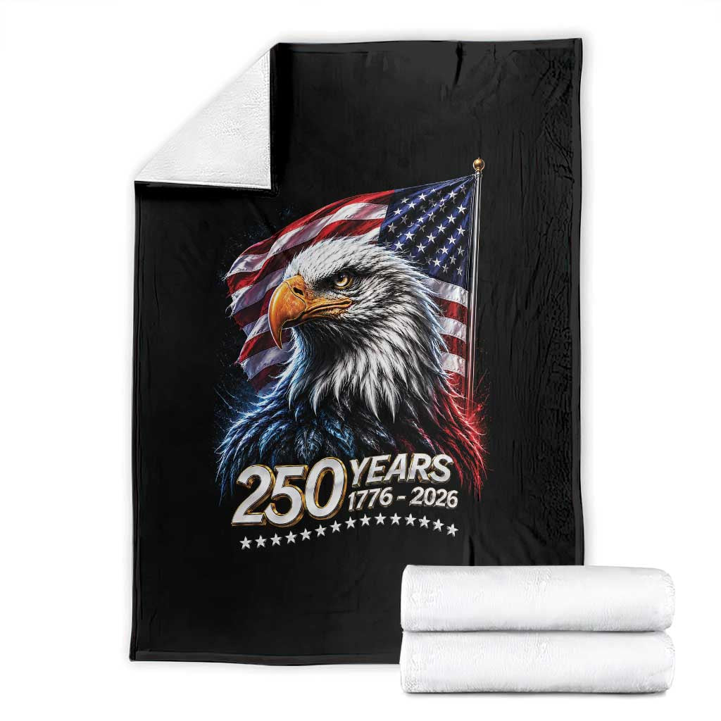 250 Years USA 250th Anniversary Throw Blanket Patriotic Eagle 4th of July TS11 Black Print Your Wear