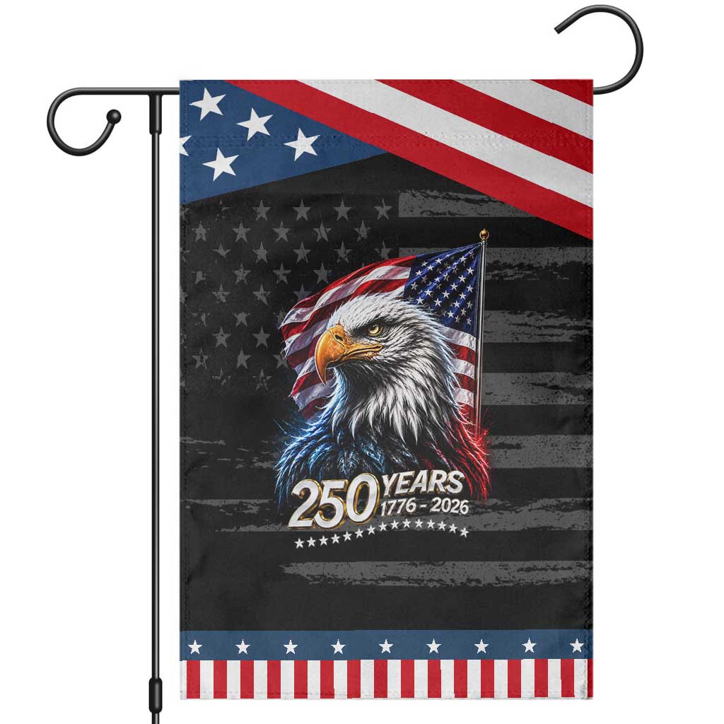 250 Years USA 250th Anniversary Patriotic Garden Flag Patriotic Eagle 4th of July TS11 Distressed Black Blue Print Your Wear