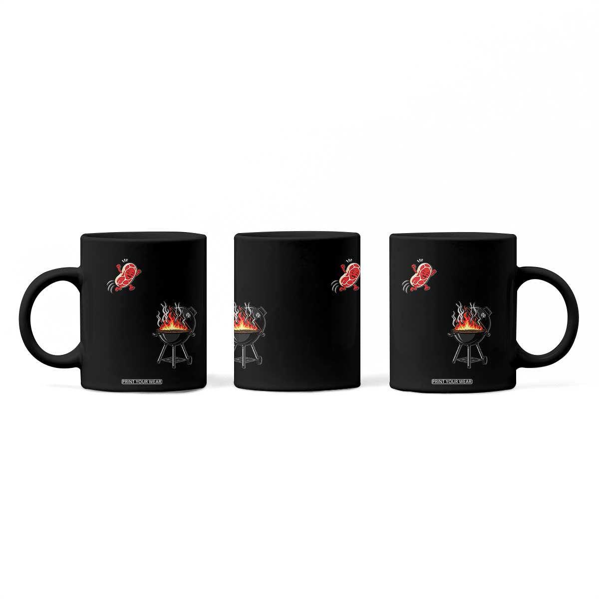 Funny BBQ Steak Meme Cute Meat Jumping Into Grill Coffee Mug TS11 Print Your Wear