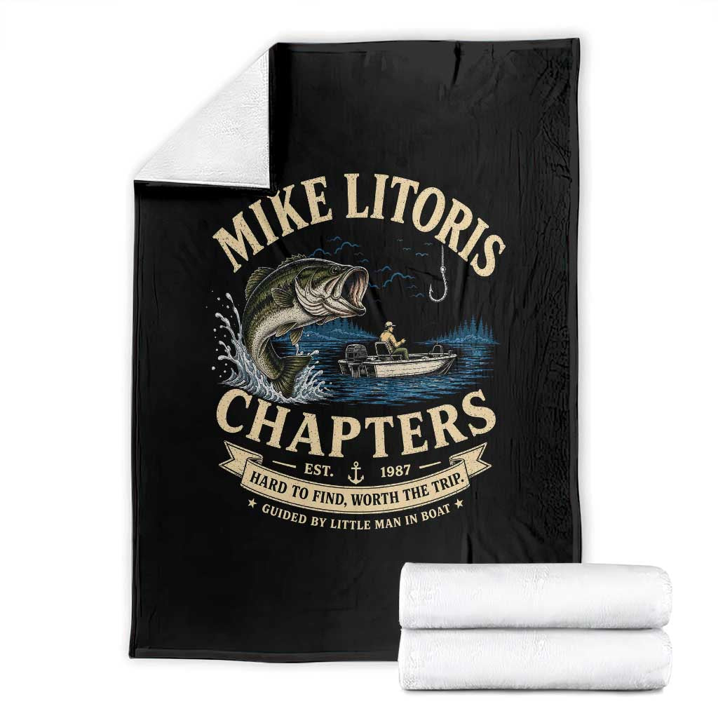 Mike Litoris Chapters Funny Fishing Adult Humor Throw Blanket Innuendo Joke Gag Gifts