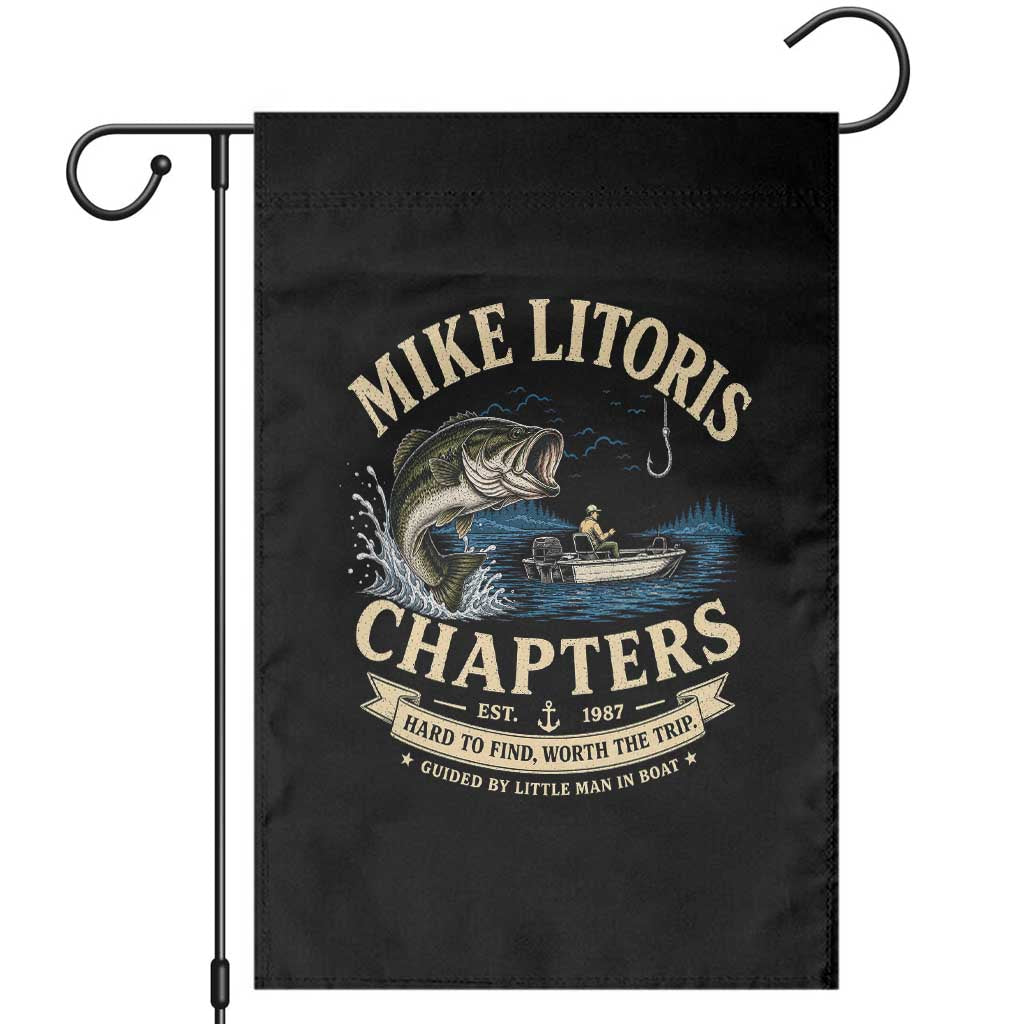 Mike Litoris Chapters Funny Fishing Adult Humor Garden Flag Innuendo Joke Gag Gifts