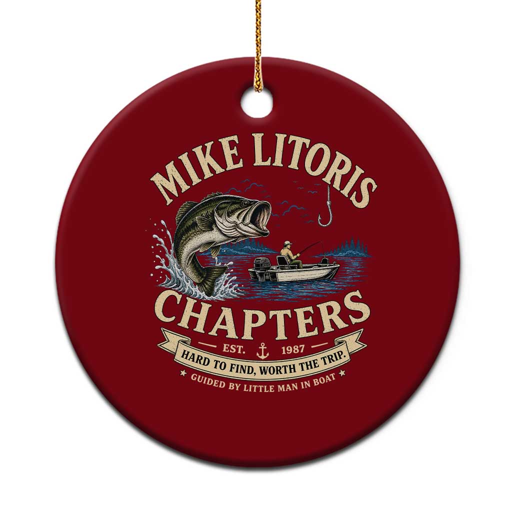 Mike Litoris Chapters Funny Fishing Adult Humor Ceramic Ornament Innuendo Joke Gag Gifts