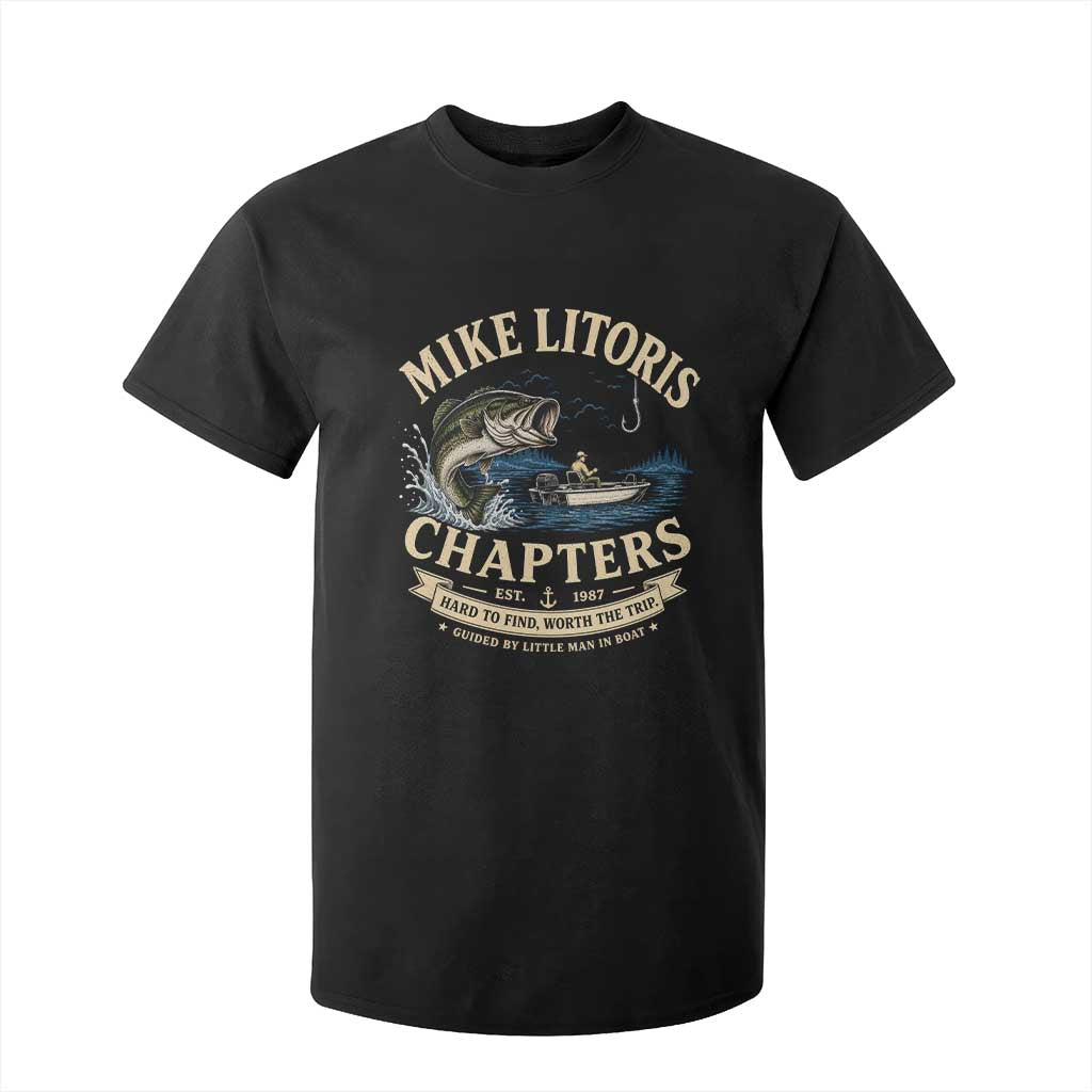 Mike Litoris Chapters Funny Fishing Adult Humor T Shirt For Kid Innuendo Joke Gag Gifts