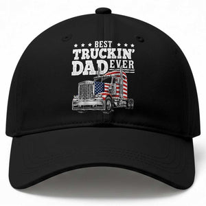 Best Truckin Dad Ever Baseball Cap Funny Rig Trucker Fathers Day TS11 Print Your Wear