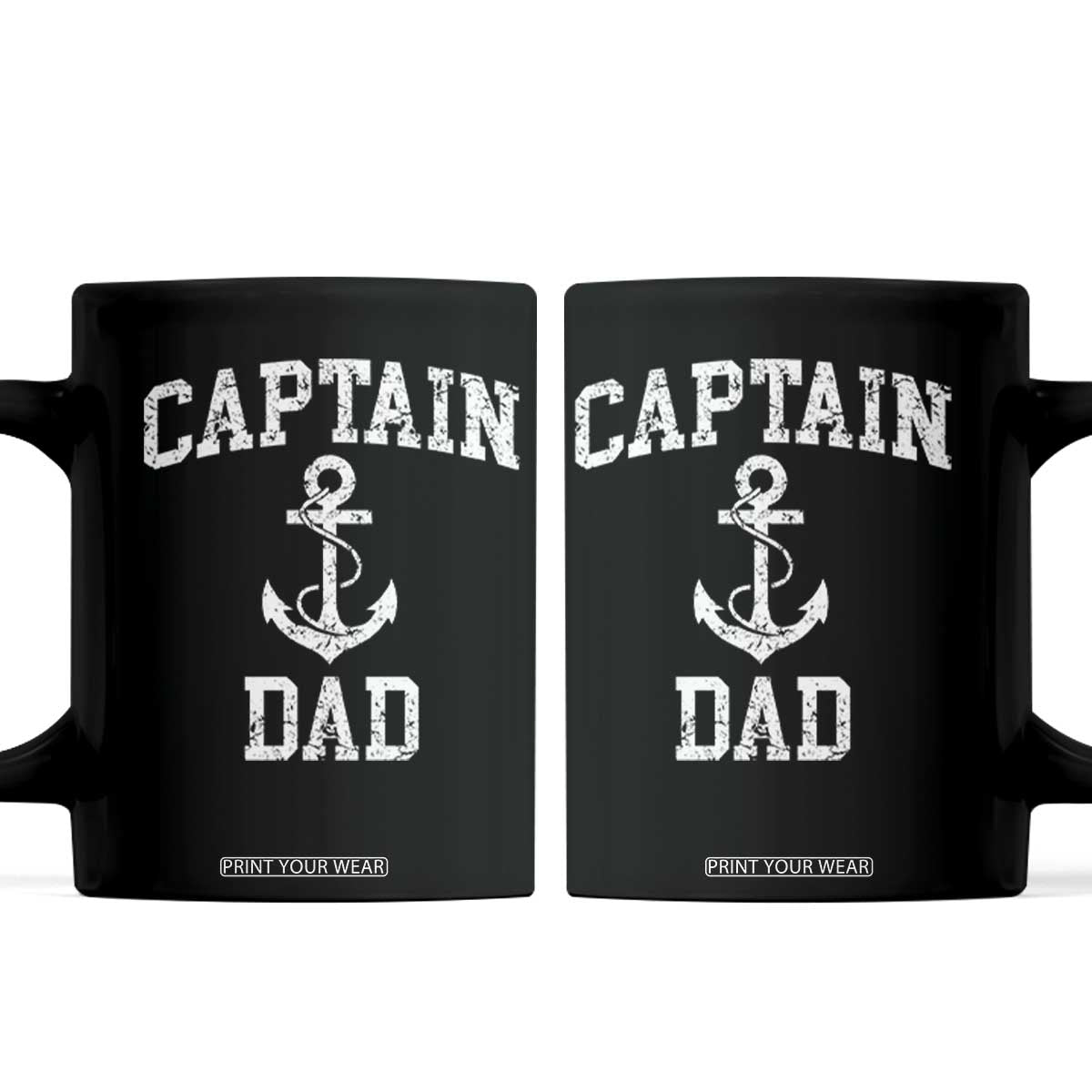 Captain Dad Coffee Mug Boat Pontoon Father Fishing Sailor TS11 Black Print Your Wear