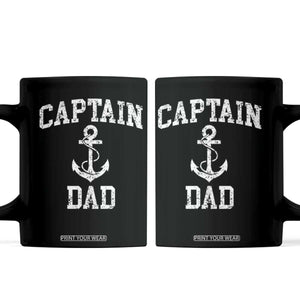 Captain Dad Coffee Mug Boat Pontoon Father Fishing Sailor TS11 Black Print Your Wear