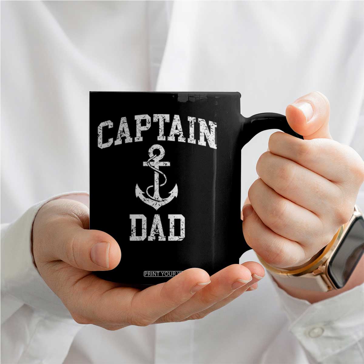 Captain Dad Coffee Mug Boat Pontoon Father Fishing Sailor TS11 Print Your Wear