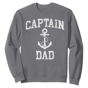 Captain Dad Sweatshirt Boat Pontoon Father Fishing Sailor TS11 Charcoal Print Your Wear