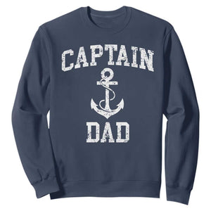 Captain Dad Sweatshirt Boat Pontoon Father Fishing Sailor TS11 Navy Print Your Wear