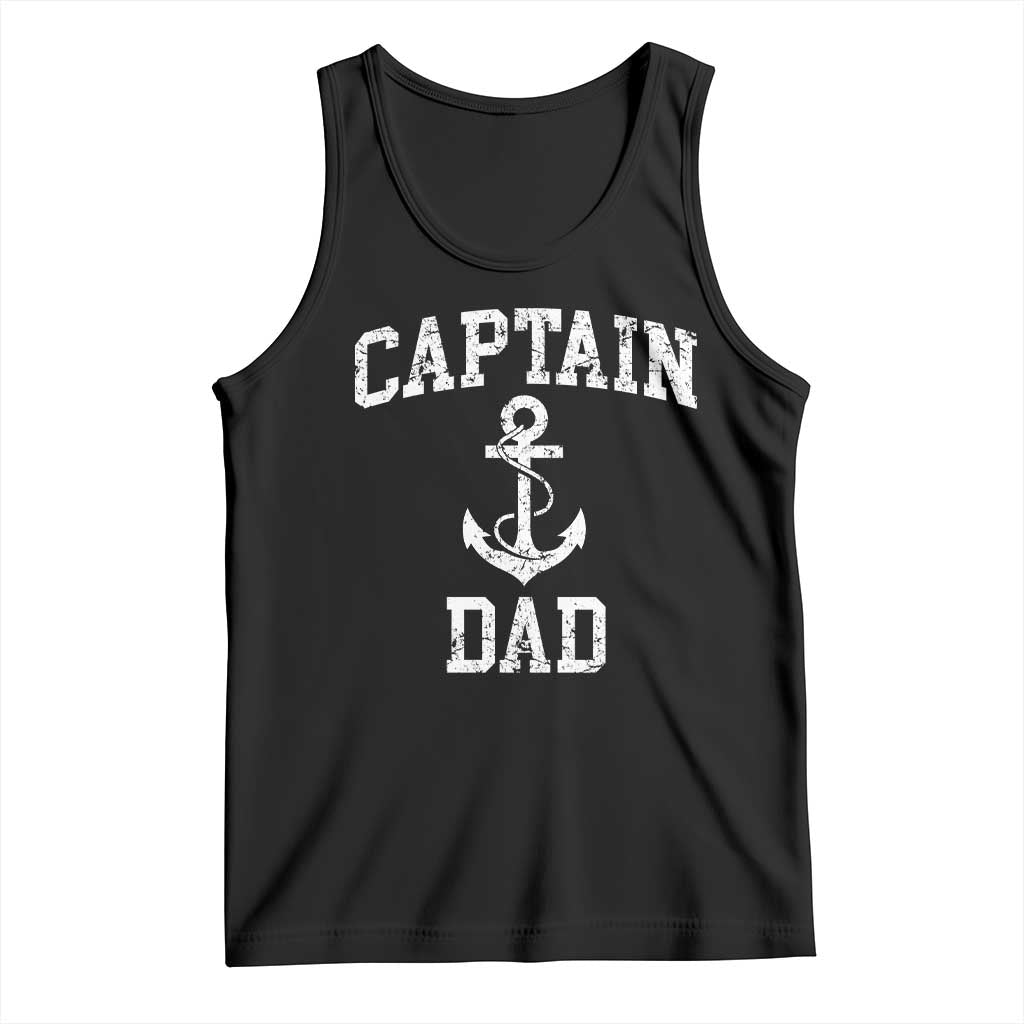 Captain Dad Tank Top Boat Pontoon Father Fishing Sailor TS11 Black Print Your Wear
