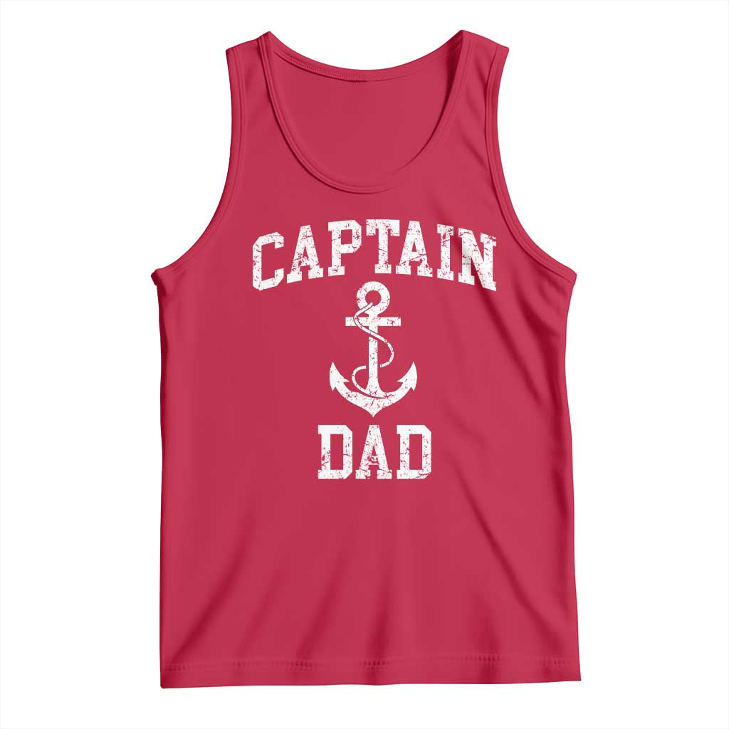 Captain Dad Tank Top Boat Pontoon Father Fishing Sailor TS11 Red Print Your Wear