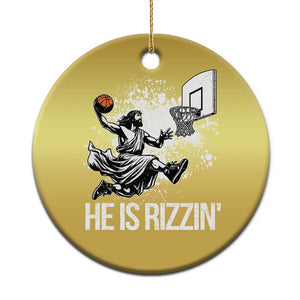 Funny Jesus Basketball Christmas Ornament He Is Rizzin Sport Player Meme TS11 Print Your Wear