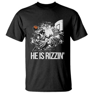 Funny Jesus Basketball T Shirt He Is Rizzin Sport Player Meme TS11 Black Print Your Wear