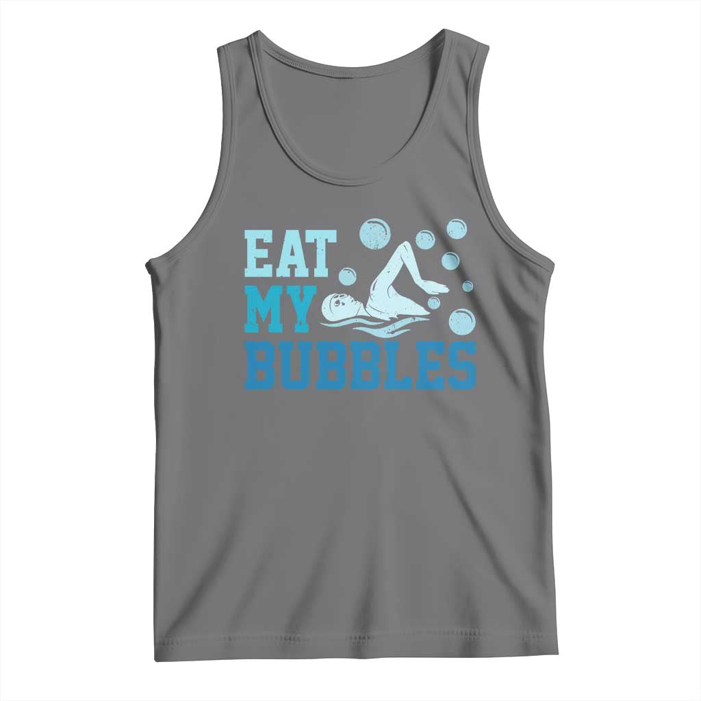 Funny Swimming Tank Top Eat My Bubbles Swim Sarcastic TS11 Black Heather Print Your Wear