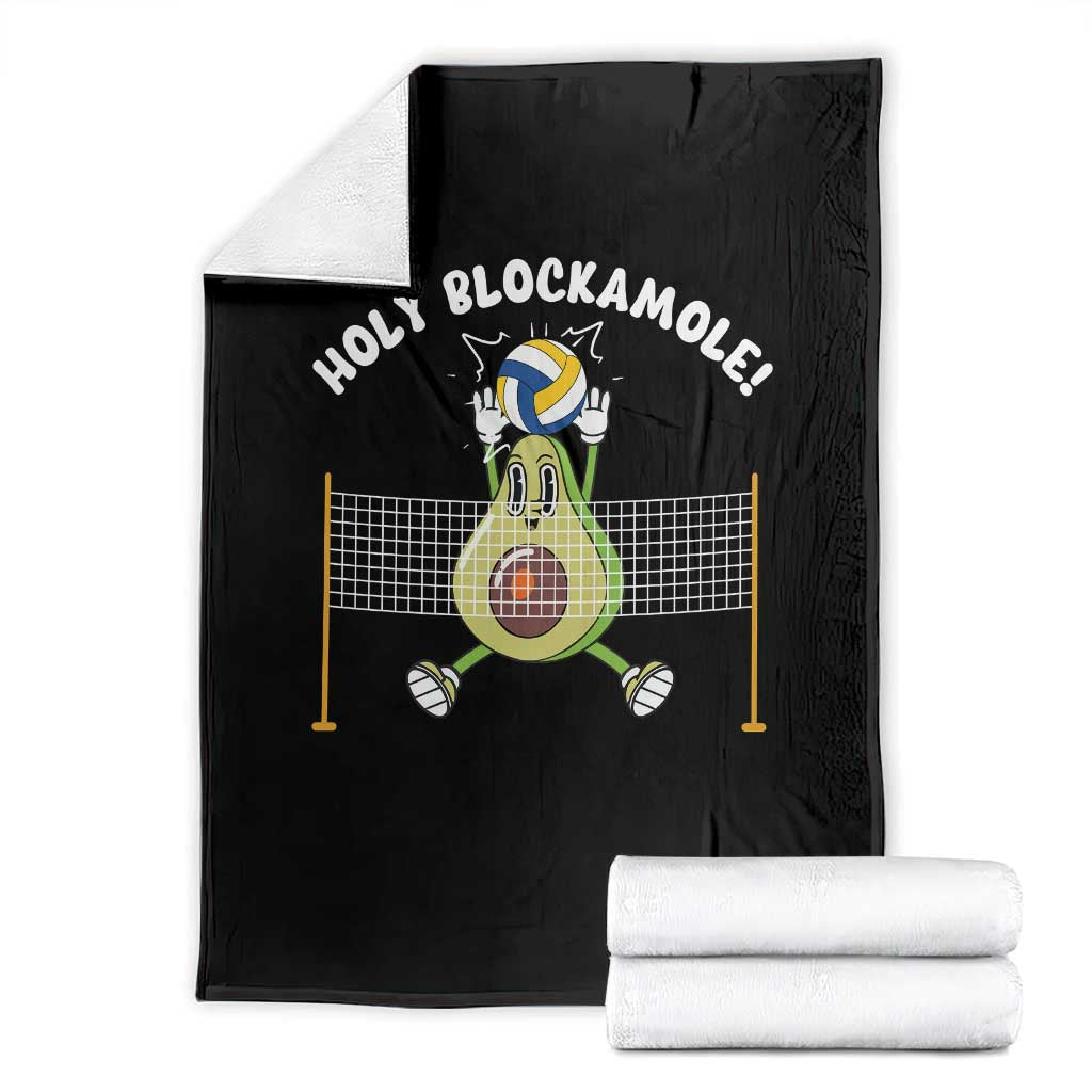 Funny Volleyball Holy Blockamole Throw Blanket Blocker Guacamole Avocado Blocker