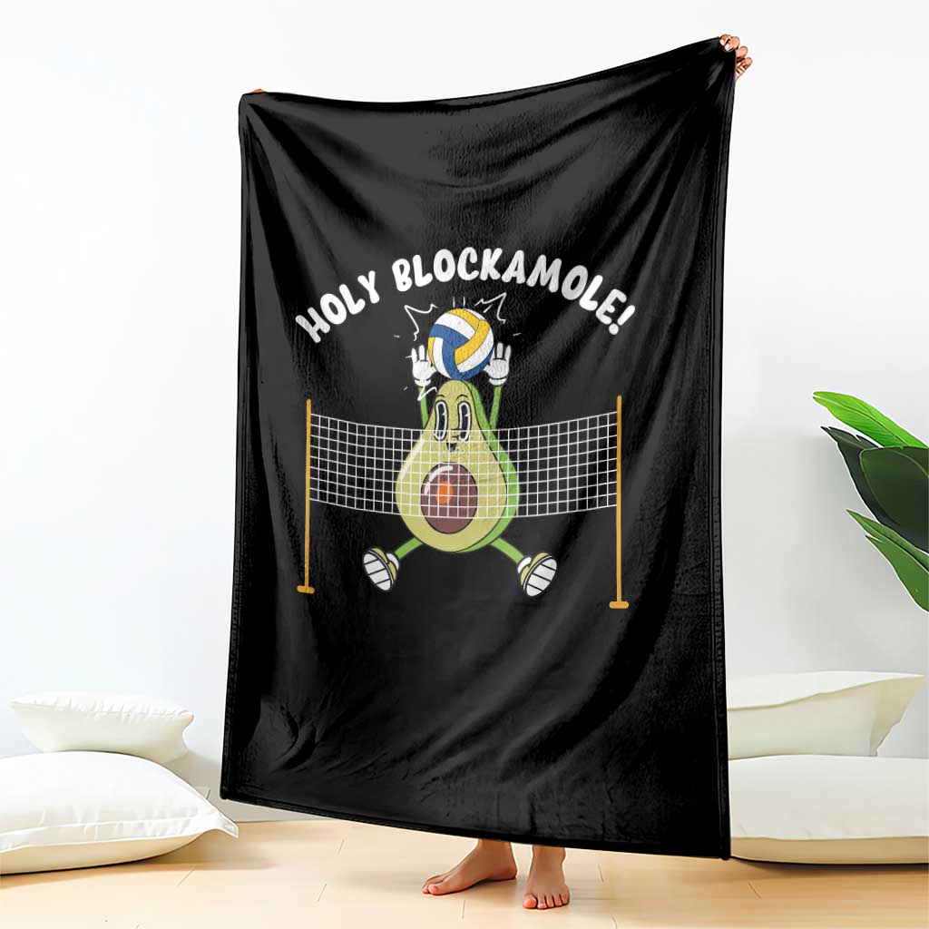 Funny Volleyball Holy Blockamole Throw Blanket Blocker Guacamole Avocado Blocker