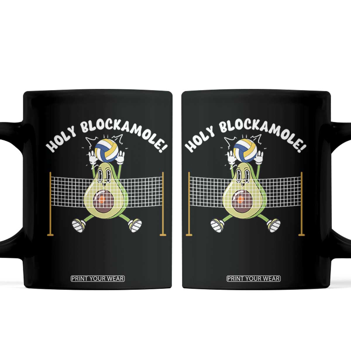 Funny Volleyball Holy Blockamole Coffee Mug Blocker Guacamole Avocado Blocker