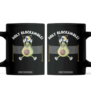 Funny Volleyball Holy Blockamole Coffee Mug Blocker Guacamole Avocado Blocker