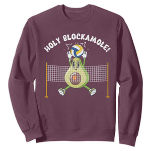 Funny Volleyball Holy Blockamole Sweatshirt Blocker Guacamole Avocado Blocker