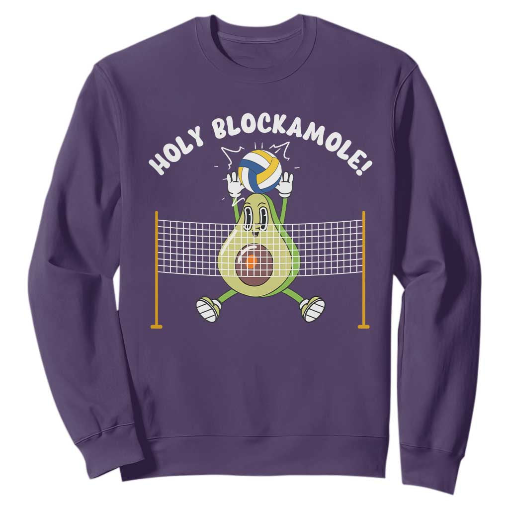 Funny Volleyball Holy Blockamole Sweatshirt Blocker Guacamole Avocado Blocker
