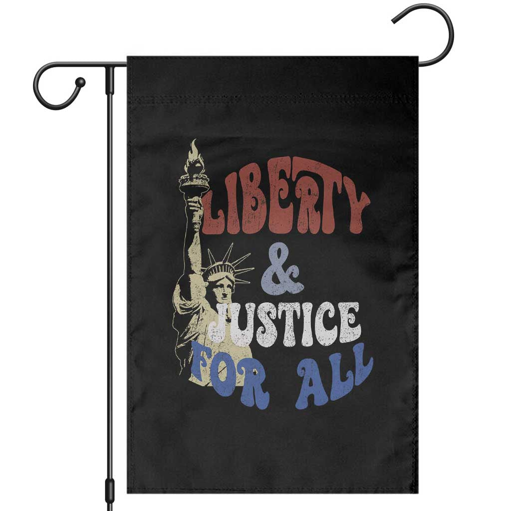 Funny 4th of July Liberty And Justice For All Garden Flag Statue Of Liberty TS11 Black Print Your Wear