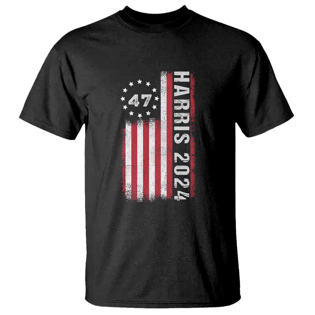 Harris 2024 T Shirt Betsy Ross Flag 47th President Star TS11 Black Print Your Wear