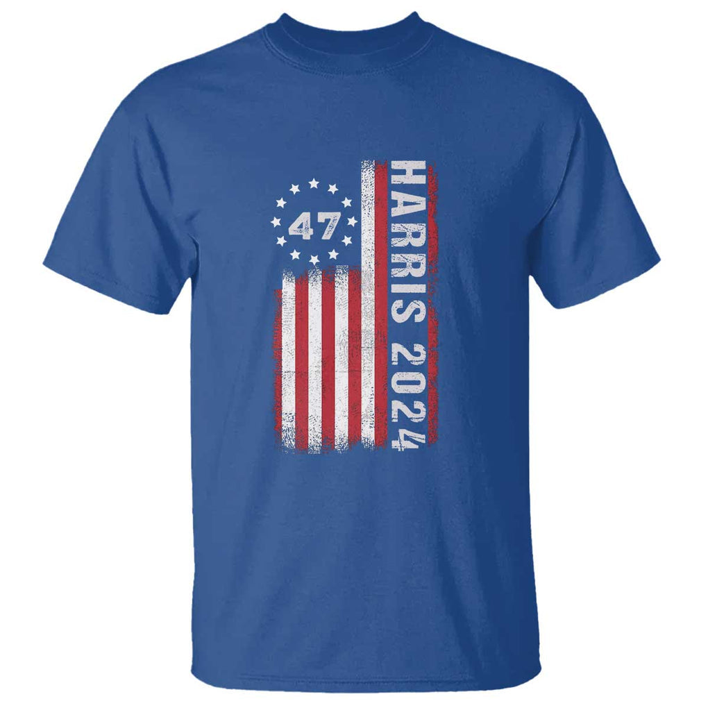 Harris 2024 T Shirt Betsy Ross Flag 47th President Star TS11 Royal Blue Print Your Wear