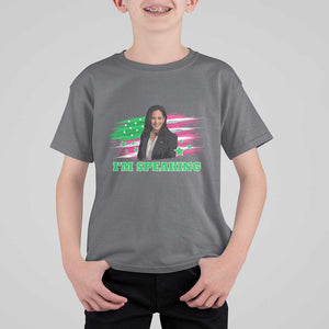 Kamala I'm Speaking T Shirt For Kid Harris Quote Pink USA Flag TS11 Charcoal Print Your Wear