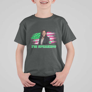 Kamala I'm Speaking T Shirt For Kid Harris Quote Pink USA Flag TS11 Dark Heather Print Your Wear