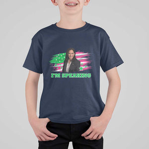 Kamala I'm Speaking T Shirt For Kid Harris Quote Pink USA Flag TS11 Navy Print Your Wear