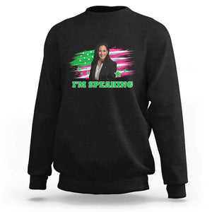 Kamala I'm Speaking Sweatshirt Harris Quote Pink USA Flag TS11 Black Print Your Wear