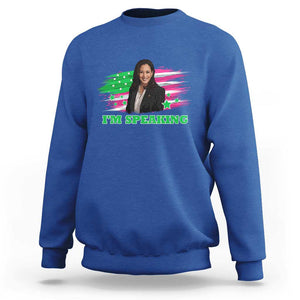 Kamala I'm Speaking Sweatshirt Harris Quote Pink USA Flag TS11 Royal Blue Print Your Wear