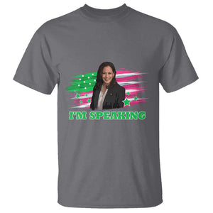 Kamala I'm Speaking T Shirt Harris Quote Pink USA Flag TS11 Charcoal Print Your Wear