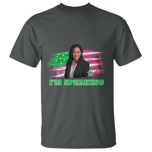 Kamala I'm Speaking T Shirt Harris Quote Pink USA Flag TS11 Dark Heather Print Your Wear