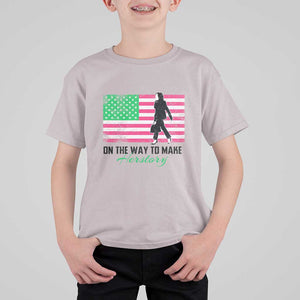 Kamala 2024 T Shirt For Kid On The Way To Make Herstory USA Flag TS11 Ice Gray Print Your Wear