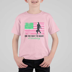 Kamala 2024 T Shirt For Kid On The Way To Make Herstory USA Flag TS11 Light Pink Print Your Wear