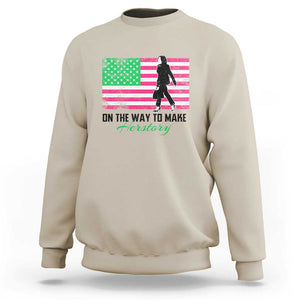 Kamala 2024 Sweatshirt On The Way To Make Herstory USA Flag TS11 Sand Print Your Wear