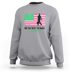 Kamala 2024 Sweatshirt On The Way To Make Herstory USA Flag TS11 Sport Gray Print Your Wear