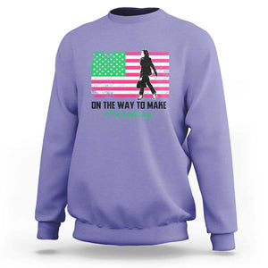 Kamala 2024 Sweatshirt On The Way To Make Herstory USA Flag TS11 Violet Print Your Wear