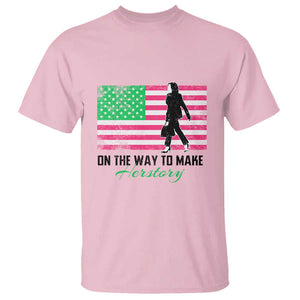 Kamala 2024 T Shirt On The Way To Make Herstory USA Flag TS11 Light Pink Print Your Wear