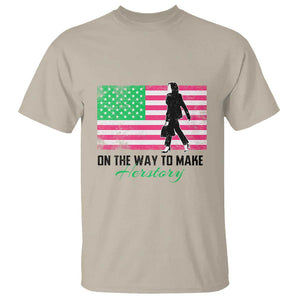 Kamala 2024 T Shirt On The Way To Make Herstory USA Flag TS11 Sand Print Your Wear