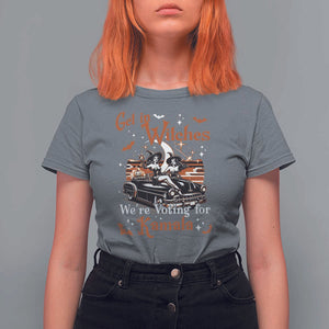 Funny Harris Supporter T Shirt For Women Get In Witches We're Voting For Kamala Halloween Car Pumpkin TS11 Charcoal Print Your Wear