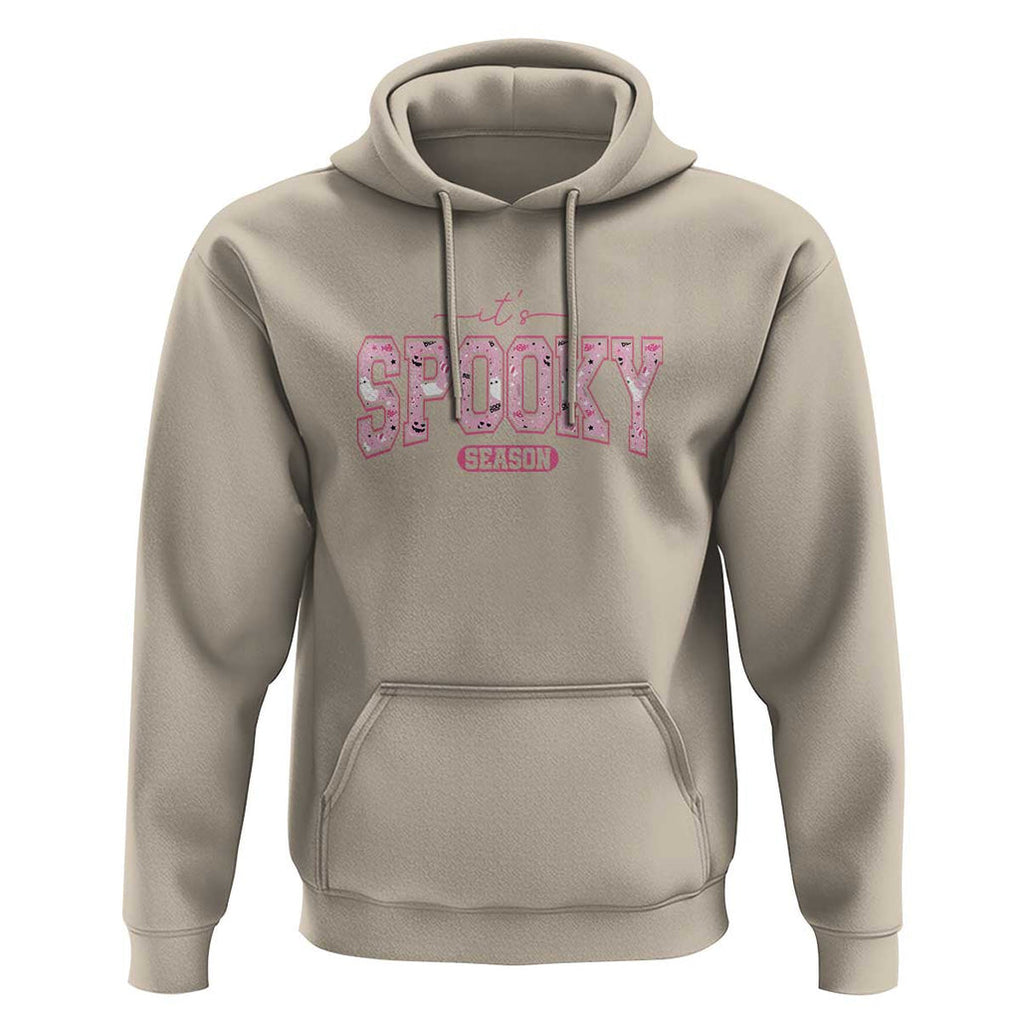 Funny Halloween Hoodie It's Spooky Season Pink Pumpkin Cute Cat TS11 Sand Print Your Wear