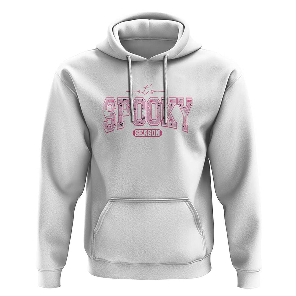 Funny Halloween Hoodie It's Spooky Season Pink Pumpkin Cute Cat TS11 White Print Your Wear